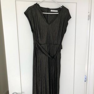 Anthropologie - jumpsuit - black and metalic - S